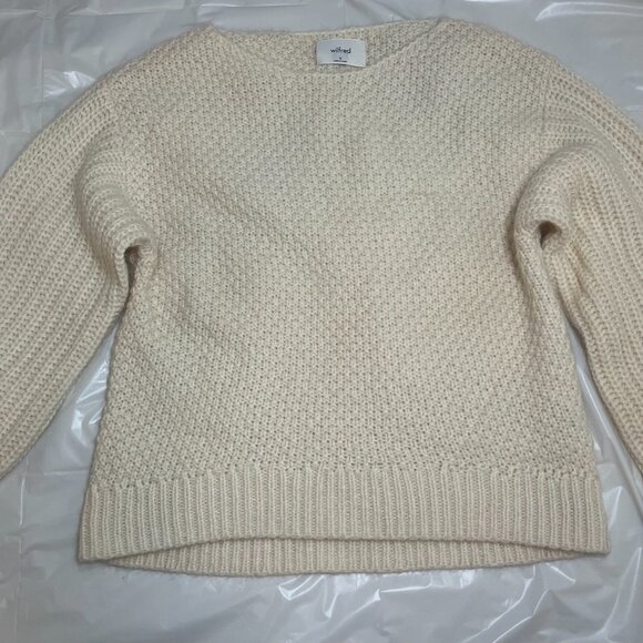 Wilfred Aritzia Womens Limerick Sweater Sz Medium Cream Wool Mohair Alpaca Knit - Picture 9 of 13